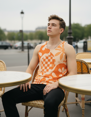 Men's Citrus Orange Vivid tank tops
