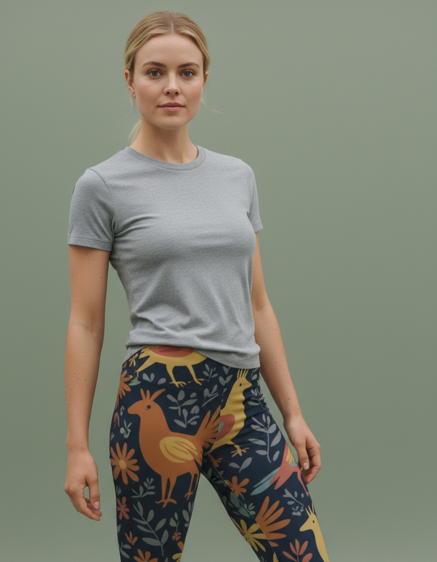Coffee Bean Fresco full-length leggings