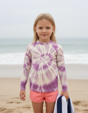 Burnished Lilac Nebula Kids Rash Guard bikini — Dripper