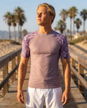 Burnished Lilac Riad Rash Guard Men's Rashguard — Lolekai