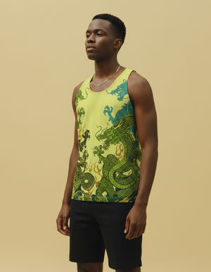 Men's Lime Vortex tank tops