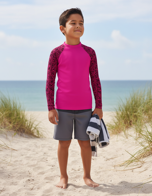Kids Hot Pink Chord kids rashguards