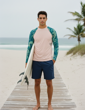 Turquoise Triton Rash Guard Men's Rashguard — Dripper