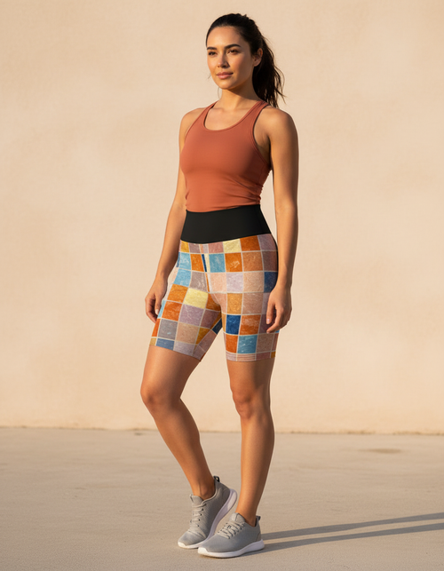 Kaleido yoga shorts