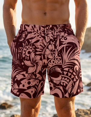 Dusty Rose Honua Lehua men's swim trunks