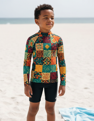Kids Runway Chartreuse Pulse kids rashguards
