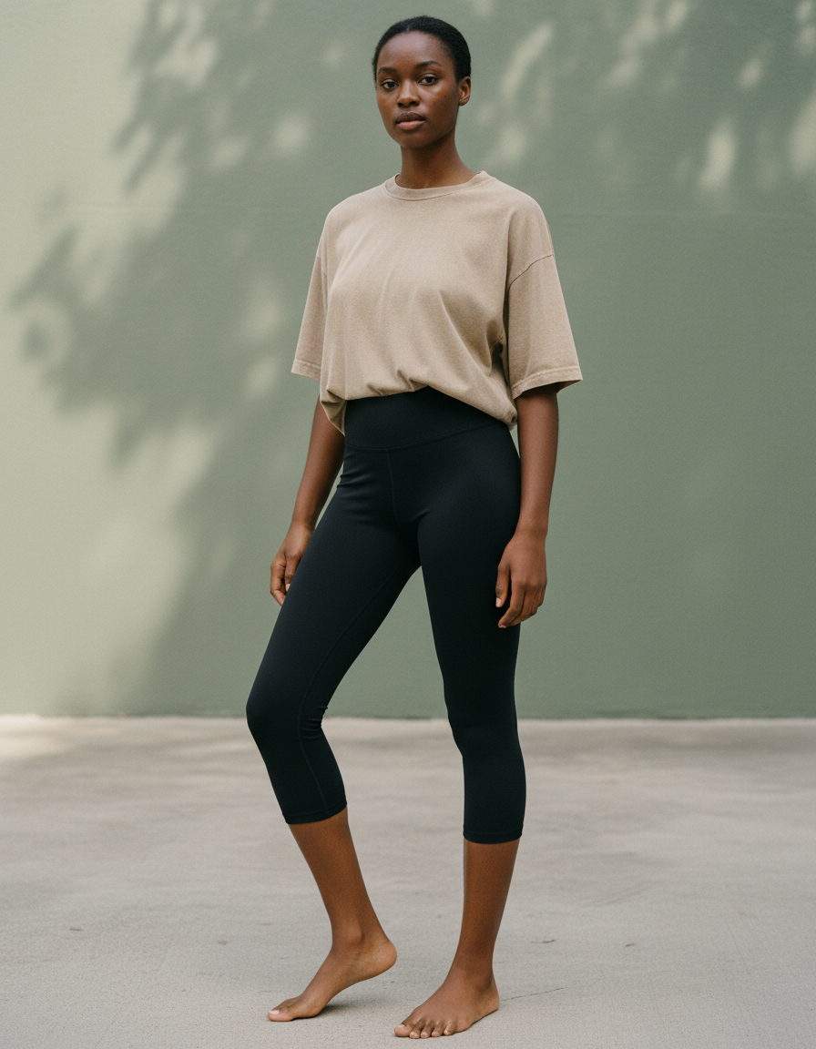 Capri-Yoga Leggings in Midnight Black