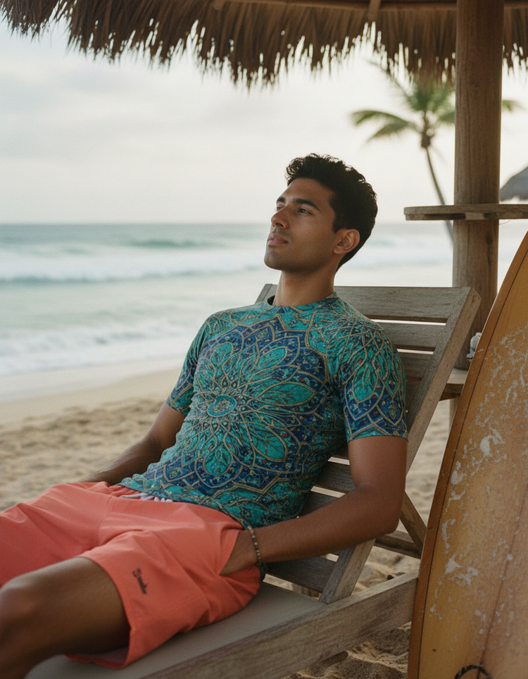 Men's Ottoman Tile Rash Guard