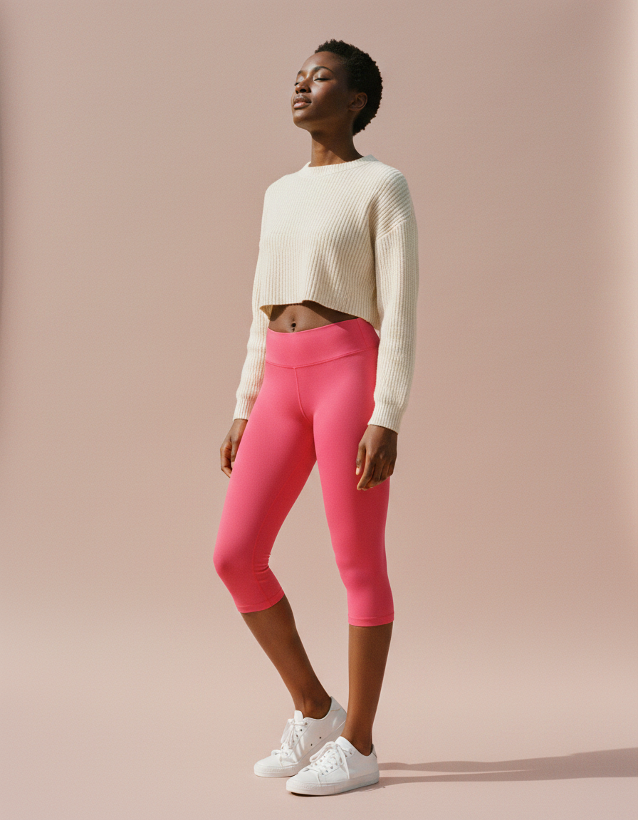 Capri Leggings in Pink