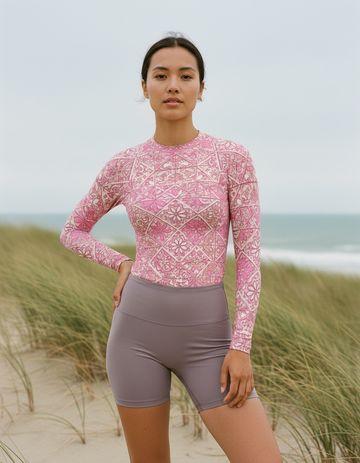 Rashguard — Women's Millennial Pink Zellige