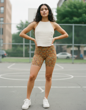 Muskmelon Kaleidoscope women's short shorts