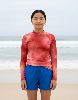Fiery Red Frost Rash Guard Youth Rash Guard — Dripper