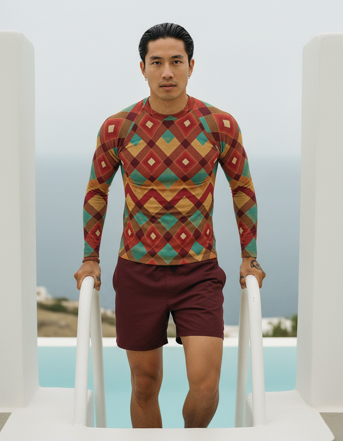 Rashguard — Men's Fiery Red Horizon
