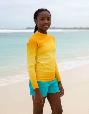 Youth Yellow Ripple youth rashguards