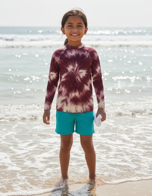 Girls Amaranth Glacier Rash Guard Kids Rash Guard — Lolekai