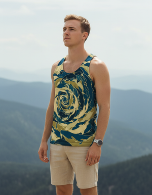 Lemon Yellow Aqua Tank Top Men's Tank Top — Dripper