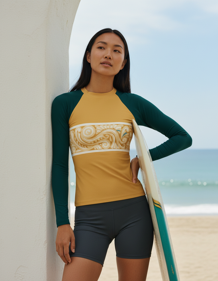 Rashguard — Women's Ivory Lagoon Procession
