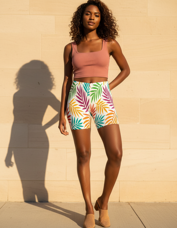 Women's Palm Leaf Short Shorts