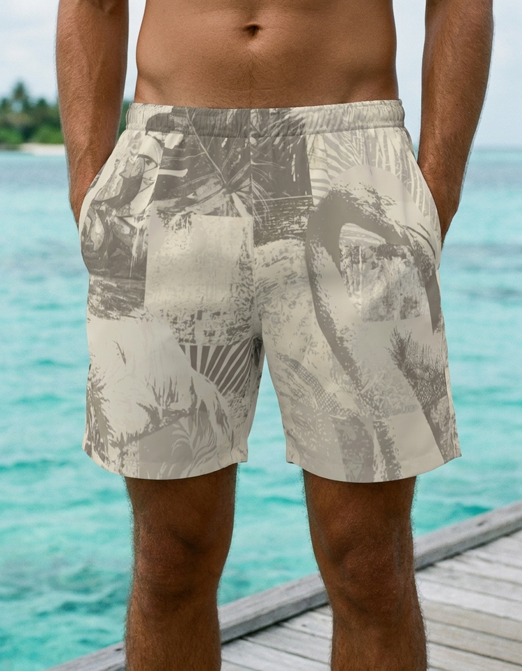 White Onyx Flamboyance men's swim trunks