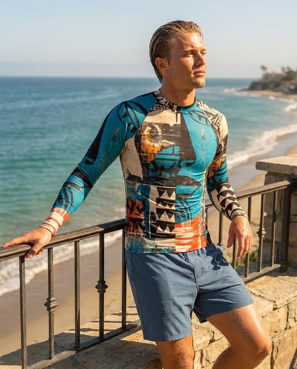 Tribal Static men's rashguards