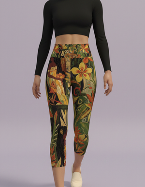 Lava Falls Tiare Capri Yoga Leggings Capri Yoga Leggings — Dripper