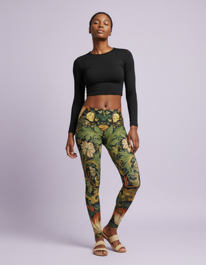 Chrysanthemum full-length leggings