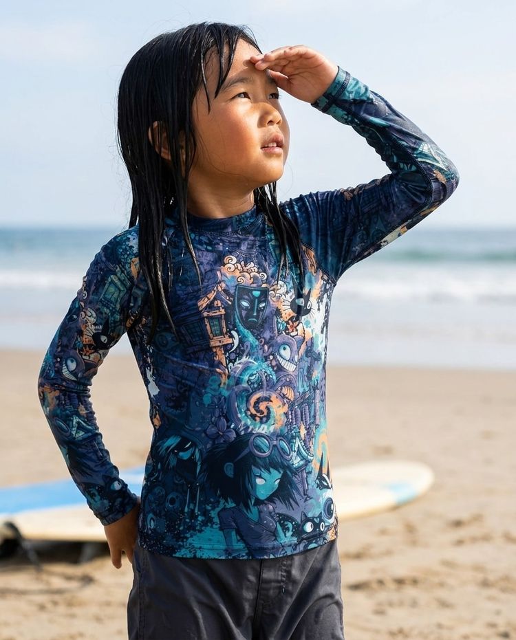 Girls Marina Bakeneko girls rashguards