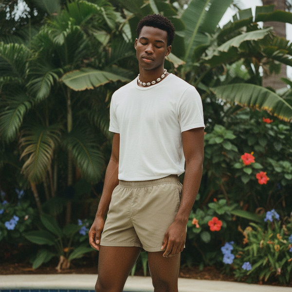 Men's Swim Trunks in Stone