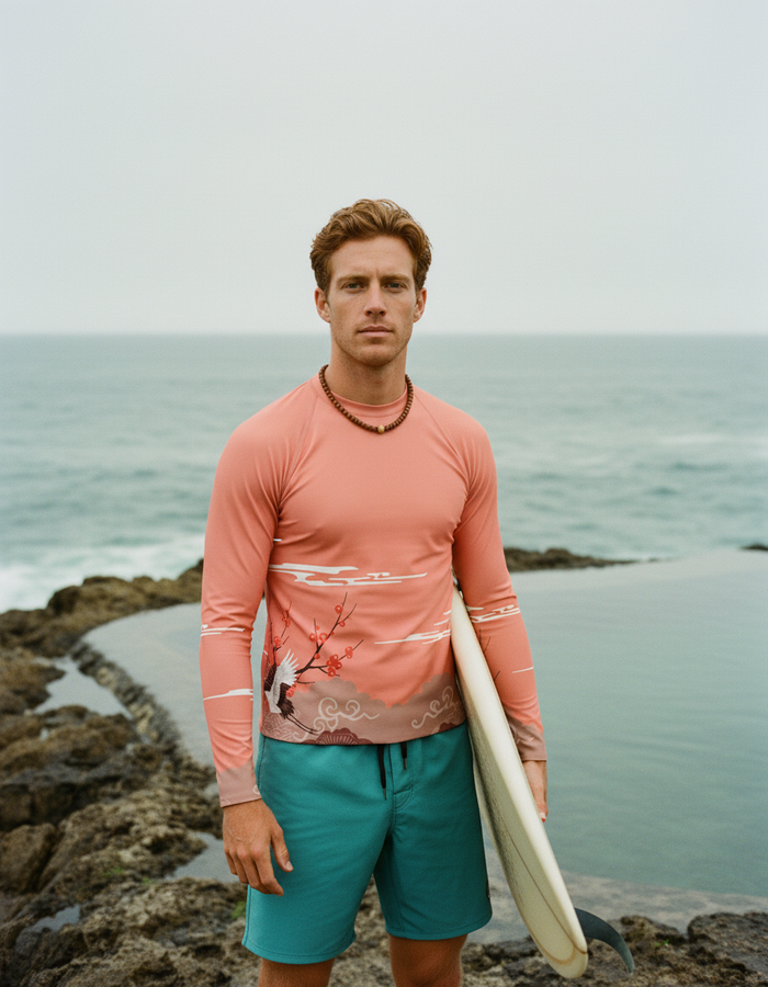 Rashguard — Men's Neon Coral Hikari