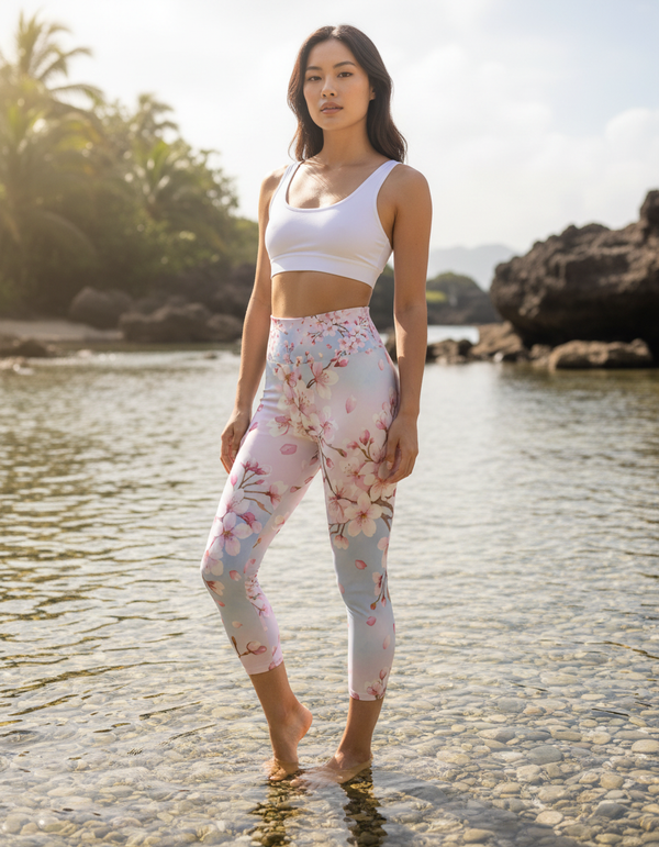Sakura Collection capri yoga leggings
