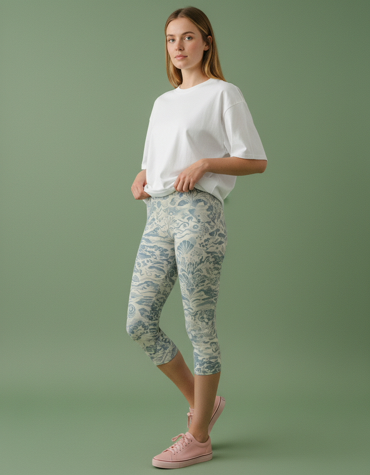 Women's Coastal Grandmother Capri Leggings