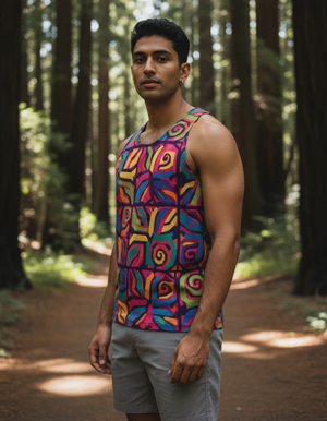 Men's Electric Fuchsia Tango tank tops