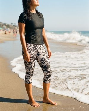 White Onyx Honua Uli swim & gym capri leggings
