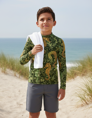 Runway Chartreuse Triton Rash Guard Youth Rash Guard — Dripper