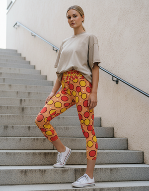 Muskmelon Mosaic Capri Yoga Leggings Capri Yoga Leggings — Dripper