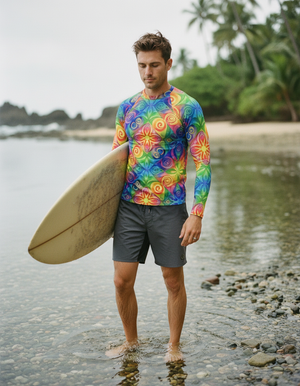 Men's Lime Prism men's rashguards