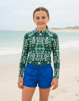 Youth Transformative Teal Estilo youth rashguards