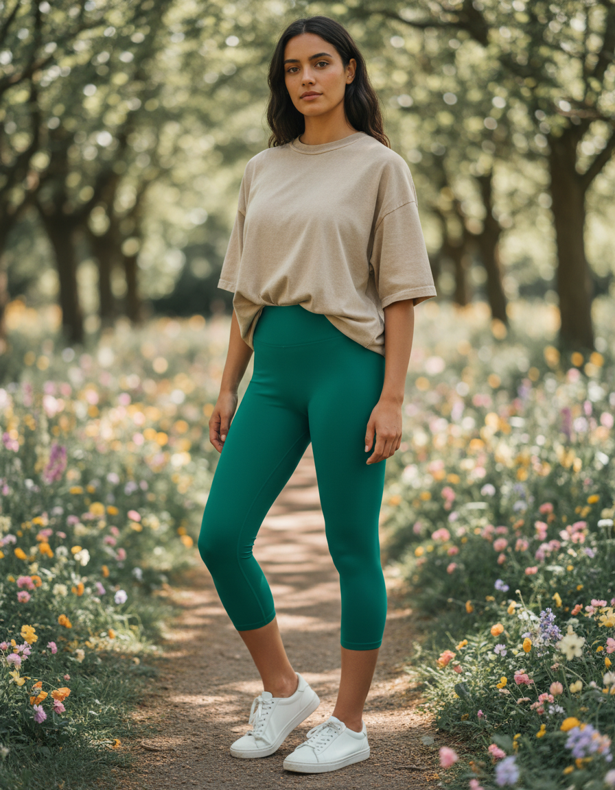 Capri-Yoga Leggings in Pine
