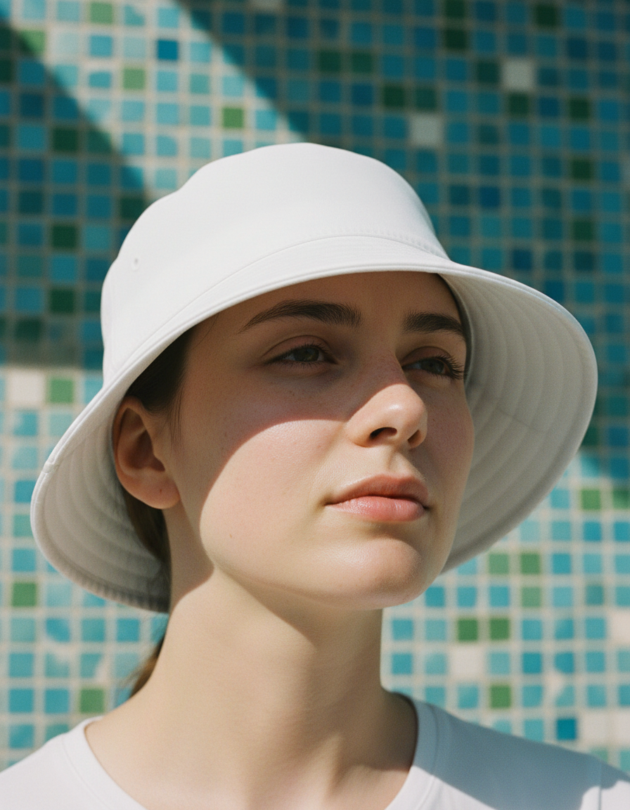 Bucket hat in White