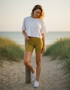 Lemon Yellow Spectrum women's short shorts