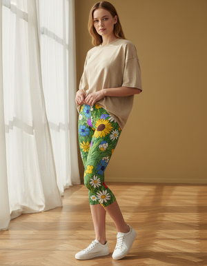 Petal Leggings Capri Leggings — Dripper