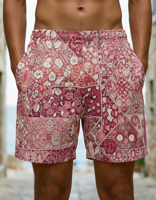 Men's Swim Trunks in Tea Rose Riad