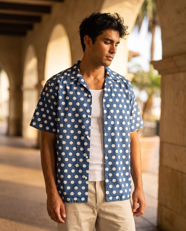 Poolside Polka Rashguard hawaiian shirts