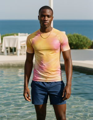 Lemon Yellow Frost Rash Guard Men's Rashguard — Lolekai