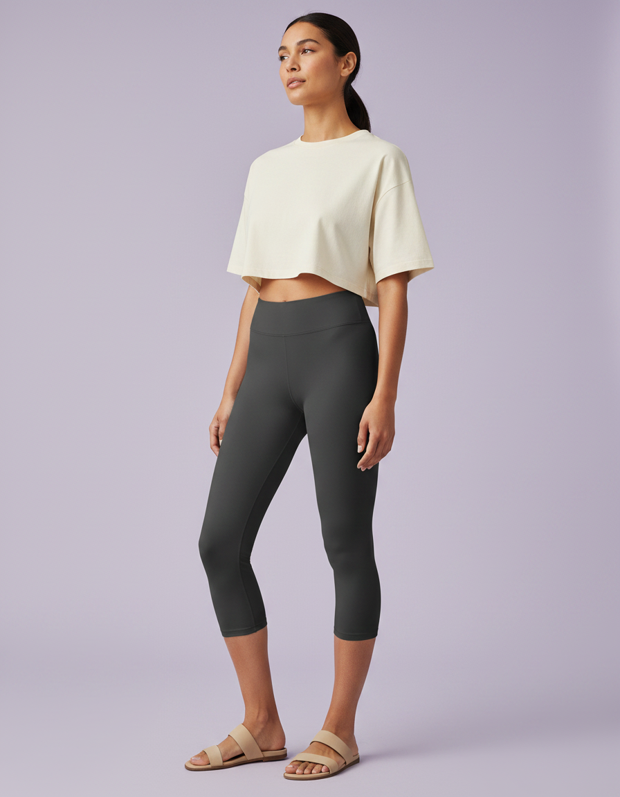 Capri-Yoga Leggings in Graphite