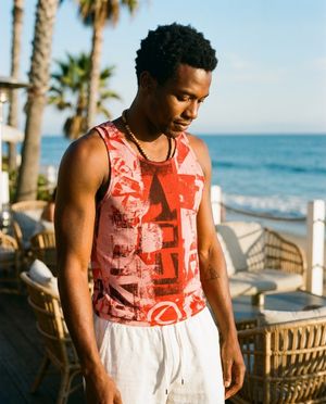 Men's Fiery Red Dusk men's tank tops