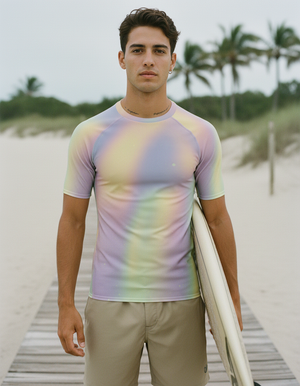 Neon Yellow Chroma Rash Guard Men's Rashguard — Lolekai
