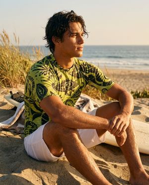Men's Lime Oracle men's short-sleeve rashguards