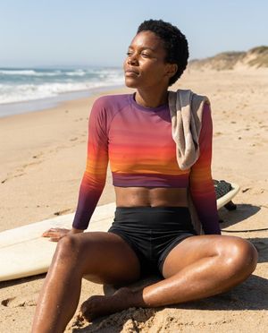 Women's Amaranth Solstice women's crop-top rashguards
