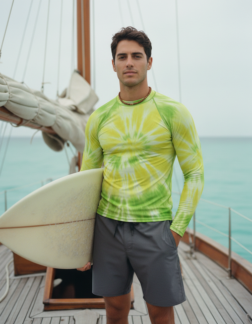 Neon Yellow Nebula Rash Guard